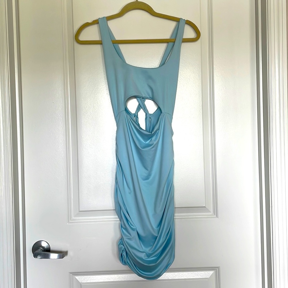 Amazon Baby Blue Mini Bodycon Dress